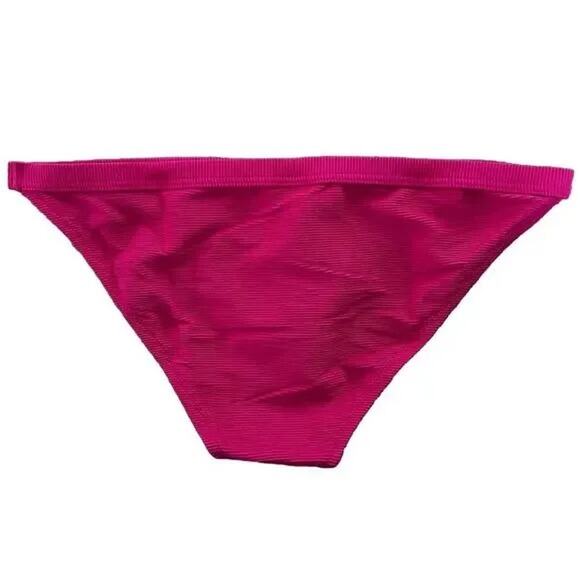 NWT J. Crew Ribbed Trim Hipster Full Coverage High Leg Bikini Bottom 2X Pink - Picture 4 of 13